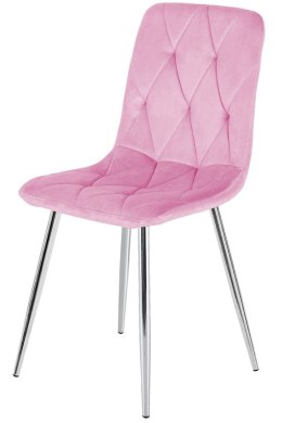 Krzesło tapicerowane BORGO VELVET PINK SILVER Lugano