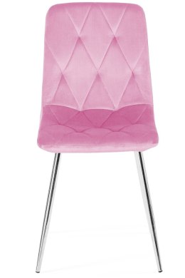 Krzesło tapicerowane BORGO VELVET PINK SILVER Lugano