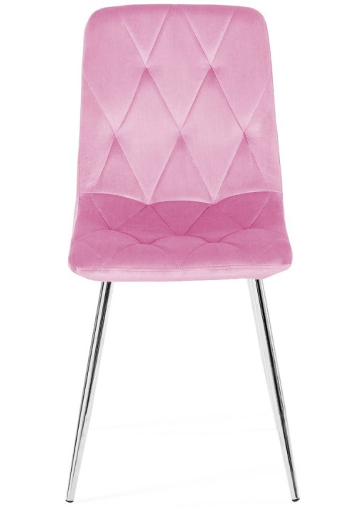 Krzesło tapicerowane BORGO VELVET PINK SILVER Lugano Krzesło tapicerowane BORGO VELVET PINK SILVER Lugano