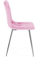 Krzesło tapicerowane BORGO VELVET PINK SILVER Lugano