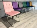 Krzesło tapicerowane BORGO VELVET PINK SILVER Lugano