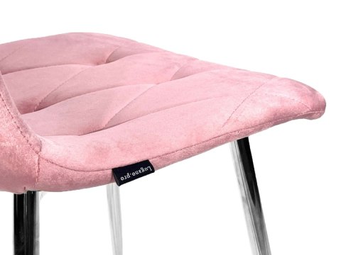 Krzesło tapicerowane BORGO VELVET PINK SILVER Lugano Krzesło tapicerowane BORGO VELVET PINK SILVER Lugano