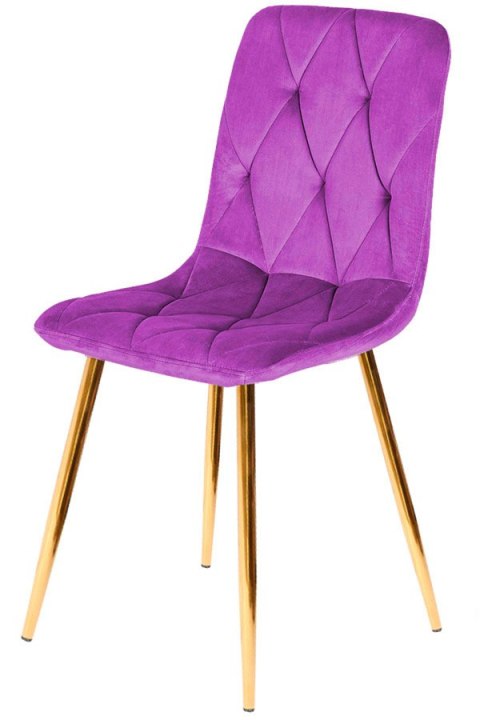 Krzesło tapicerowane BORGO VELVET PURPLE GOLD Lugano Krzesło tapicerowane BORGO VELVET PURPLE GOLD Lugano