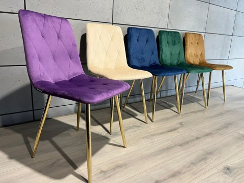 Krzesło tapicerowane BORGO VELVET PURPLE GOLD Lugano Krzesło tapicerowane BORGO VELVET PURPLE GOLD Lugano