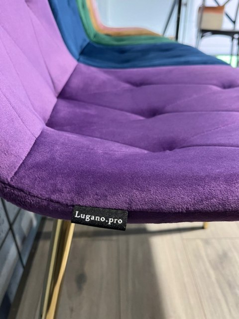 Krzesło tapicerowane BORGO VELVET PURPLE GOLD Lugano Krzesło tapicerowane BORGO VELVET PURPLE GOLD Lugano
