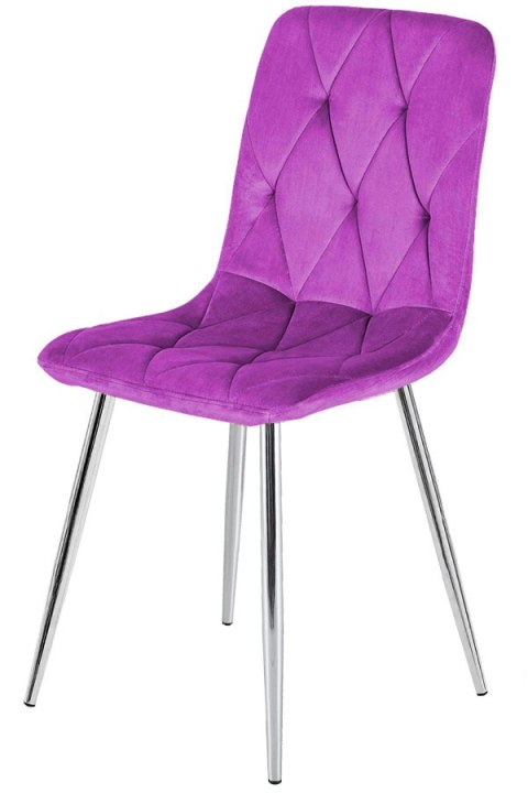 Krzesło tapicerowane BORGO VELVET PURPLE SILVER Lugano Krzesło tapicerowane BORGO VELVET PURPLE SILVER Lugano