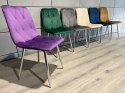 Krzesło tapicerowane BORGO VELVET PURPLE SILVER Lugano