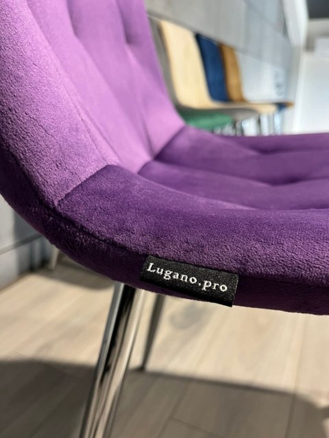 Krzesło tapicerowane BORGO VELVET PURPLE SILVER Lugano Krzesło tapicerowane BORGO VELVET PURPLE SILVER Lugano