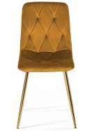 Krzesło tapicerowane BORGO VELVET TRUFLE GOLD Lugano