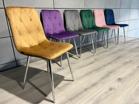 Krzesło tapicerowane BORGO VELVET TRUFLE SILVER Lugano Krzesło tapicerowane BORGO VELVET TRUFLE SILVER Lugano