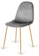 Krzesło tapicerowane CARO VELVET GREY GOLD Lugano