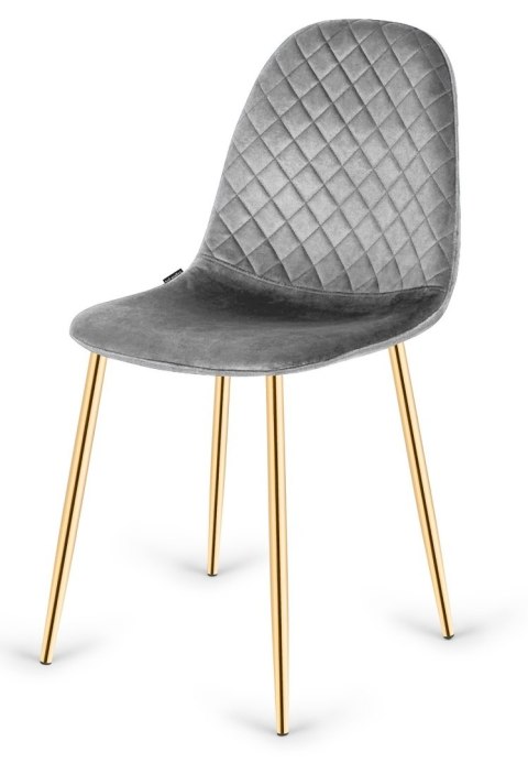 Krzesło tapicerowane CARO VELVET GREY GOLD Lugano Krzesło tapicerowane CARO VELVET GREY GOLD Lugano