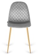 Krzesło tapicerowane CARO VELVET GREY GOLD Lugano