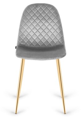 Krzesło tapicerowane CARO VELVET GREY GOLD Lugano