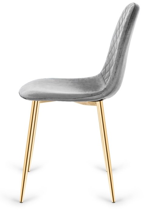 Krzesło tapicerowane CARO VELVET GREY GOLD Lugano Krzesło tapicerowane CARO VELVET GREY GOLD Lugano