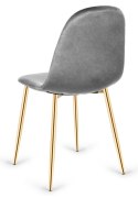 Krzesło tapicerowane CARO VELVET GREY GOLD Lugano