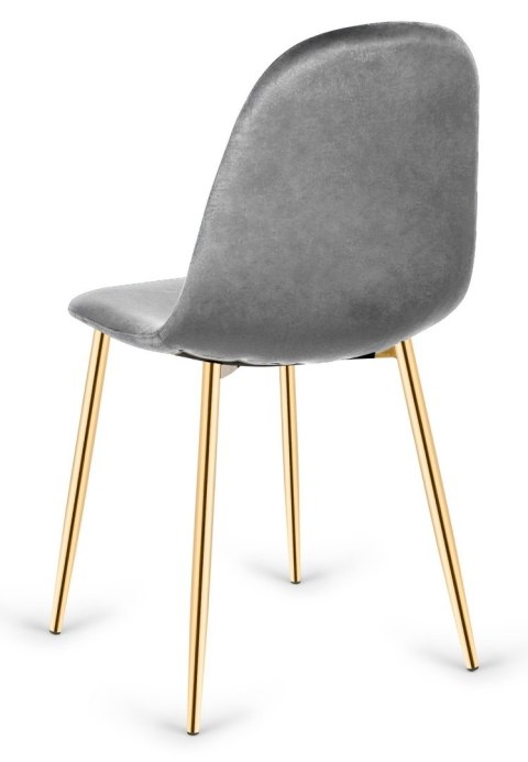 Krzesło tapicerowane CARO VELVET GREY GOLD Lugano Krzesło tapicerowane CARO VELVET GREY GOLD Lugano