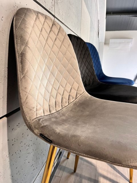 Krzesło tapicerowane CARO VELVET GREY GOLD Lugano Krzesło tapicerowane CARO VELVET GREY GOLD Lugano