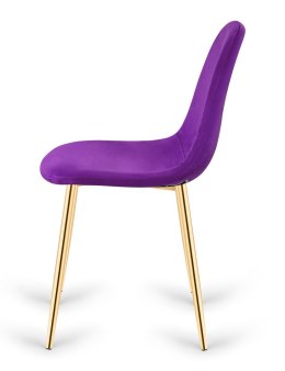 Krzesło tapicerowane GIULIA PURPLE VELVET GOLD Lugano