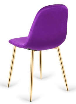 Krzesło tapicerowane GIULIA PURPLE VELVET GOLD Lugano