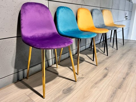 Krzesło tapicerowane GIULIA PURPLE VELVET GOLD Lugano Krzesło tapicerowane GIULIA PURPLE VELVET GOLD Lugano