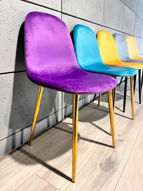 Krzesło tapicerowane GIULIA PURPLE VELVET GOLD Lugano Krzesło tapicerowane GIULIA PURPLE VELVET GOLD Lugano