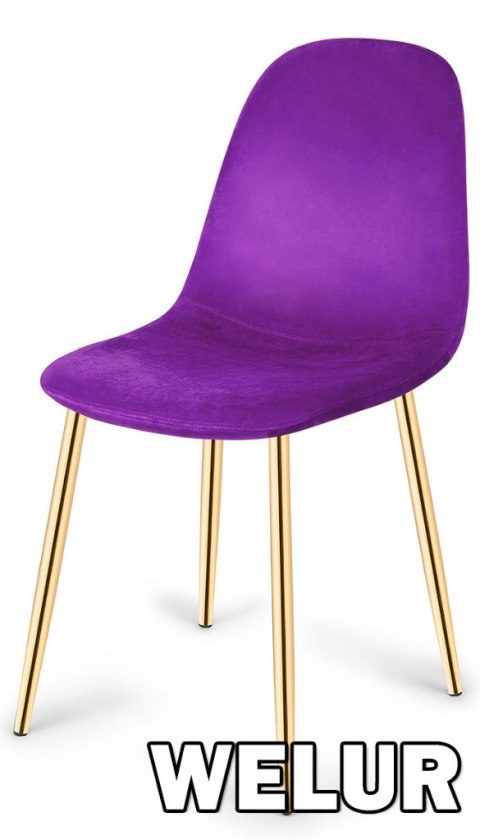 Krzesło tapicerowane GIULIA PURPLE VELVET GOLD Lugano Krzesło tapicerowane GIULIA PURPLE VELVET GOLD Lugano