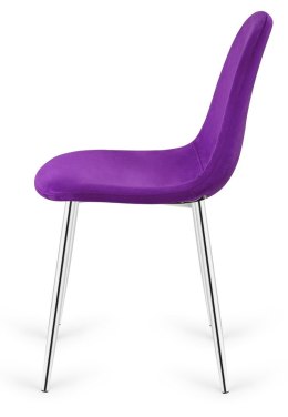 Krzesło tapicerowane GIULIA PURPLE VELVET SILVER Lugano
