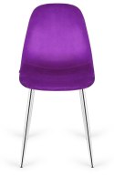 Krzesło tapicerowane GIULIA PURPLE VELVET SILVER Lugano