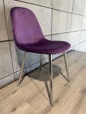 Krzesło tapicerowane GIULIA PURPLE VELVET SILVER Lugano