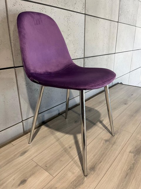 Krzesło tapicerowane GIULIA PURPLE VELVET SILVER Lugano Krzesło tapicerowane GIULIA PURPLE VELVET SILVER Lugano