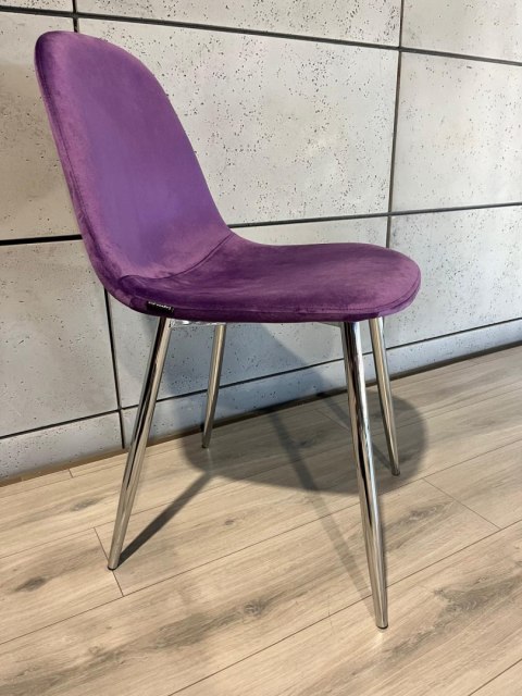 Krzesło tapicerowane GIULIA PURPLE VELVET SILVER Lugano Krzesło tapicerowane GIULIA PURPLE VELVET SILVER Lugano