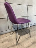 Krzesło tapicerowane GIULIA PURPLE VELVET SILVER Lugano
