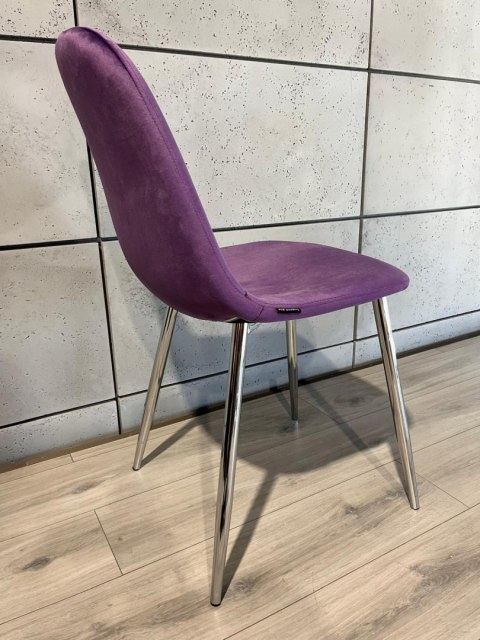 Krzesło tapicerowane GIULIA PURPLE VELVET SILVER Lugano Krzesło tapicerowane GIULIA PURPLE VELVET SILVER Lugano