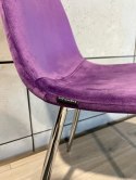 Krzesło tapicerowane GIULIA PURPLE VELVET SILVER Lugano