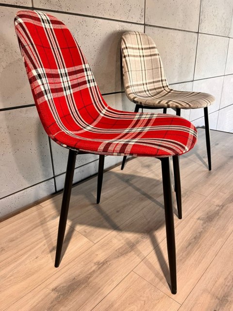 Krzesło tapicerowane GIULIA SCOTLAND RED Lugano Krzesło tapicerowane GIULIA SCOTLAND RED Lugano