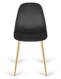 Krzesło tapicerowane GIULIA VELVET BLACK GOLD Lugano