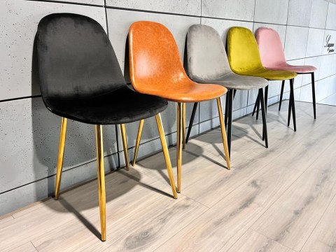 Krzesło tapicerowane GIULIA VELVET BLACK GOLD Lugano Krzesło tapicerowane GIULIA VELVET BLACK GOLD Lugano