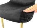 Krzesło tapicerowane GIULIA VELVET BLACK GOLD Lugano
