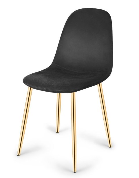 Krzesło tapicerowane GIULIA VELVET BLACK GOLD Lugano Krzesło tapicerowane GIULIA VELVET BLACK GOLD Lugano