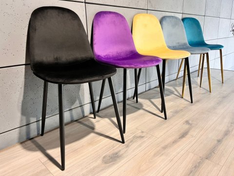 Krzesło tapicerowane GIULIA VELVET BLACK Lugano Krzesło tapicerowane GIULIA VELVET BLACK Lugano
