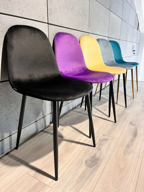 Krzesło tapicerowane GIULIA VELVET BLACK Lugano Krzesło tapicerowane GIULIA VELVET BLACK Lugano