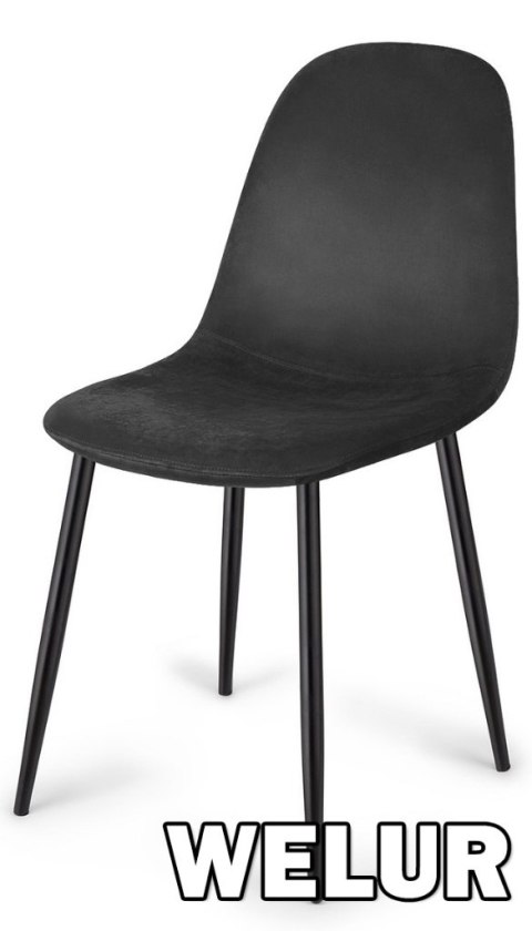 Krzesło tapicerowane GIULIA VELVET BLACK Lugano Krzesło tapicerowane GIULIA VELVET BLACK Lugano