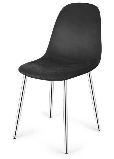 Krzesło tapicerowane GIULIA VELVET BLACK SILVER Lugano Krzesło tapicerowane GIULIA VELVET BLACK SILVER Lugano