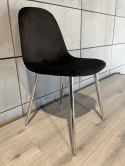 Krzesło tapicerowane GIULIA VELVET BLACK SILVER Lugano
