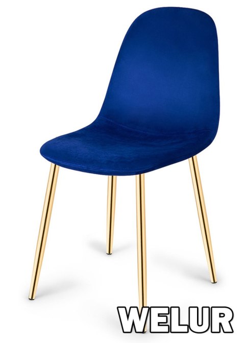 Krzesło tapicerowane GIULIA VELVET BLUE GOLD Lugano Krzesło tapicerowane GIULIA VELVET BLUE GOLD Lugano