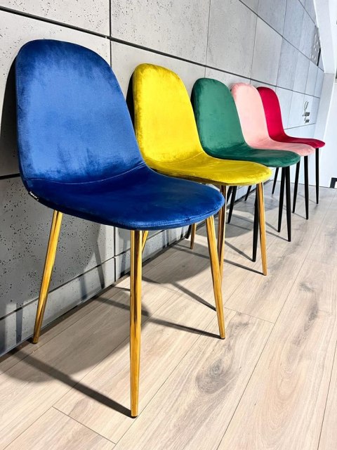 Krzesło tapicerowane GIULIA VELVET BLUE GOLD Lugano Krzesło tapicerowane GIULIA VELVET BLUE GOLD Lugano