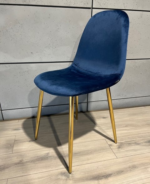 Krzesło tapicerowane GIULIA VELVET BLUE GOLD Lugano Krzesło tapicerowane GIULIA VELVET BLUE GOLD Lugano