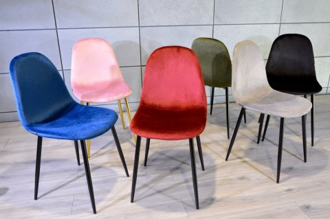 Krzesło tapicerowane GIULIA VELVET BLUE GOLD Lugano Krzesło tapicerowane GIULIA VELVET BLUE GOLD Lugano