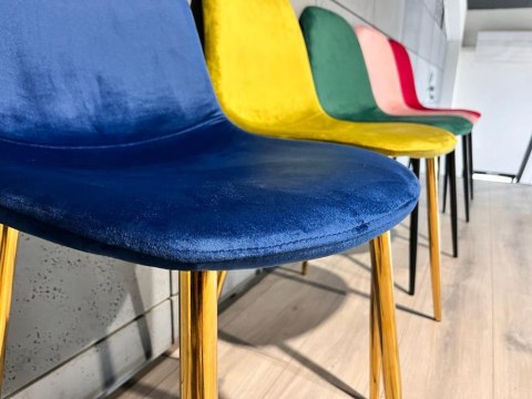 Krzesło tapicerowane GIULIA VELVET BLUE GOLD Lugano Krzesło tapicerowane GIULIA VELVET BLUE GOLD Lugano